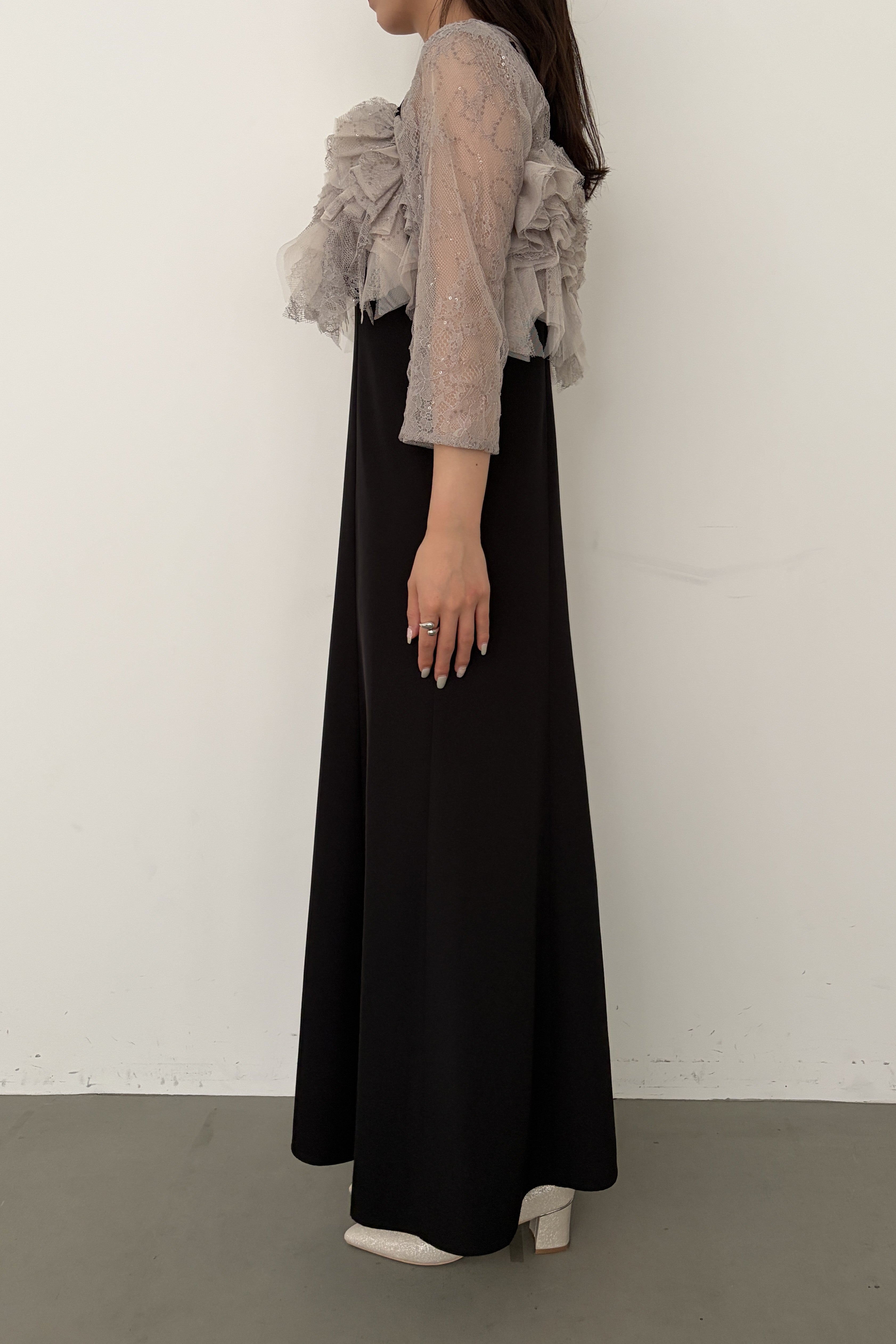 model:159cm size:M color:ブラック×ベージュ