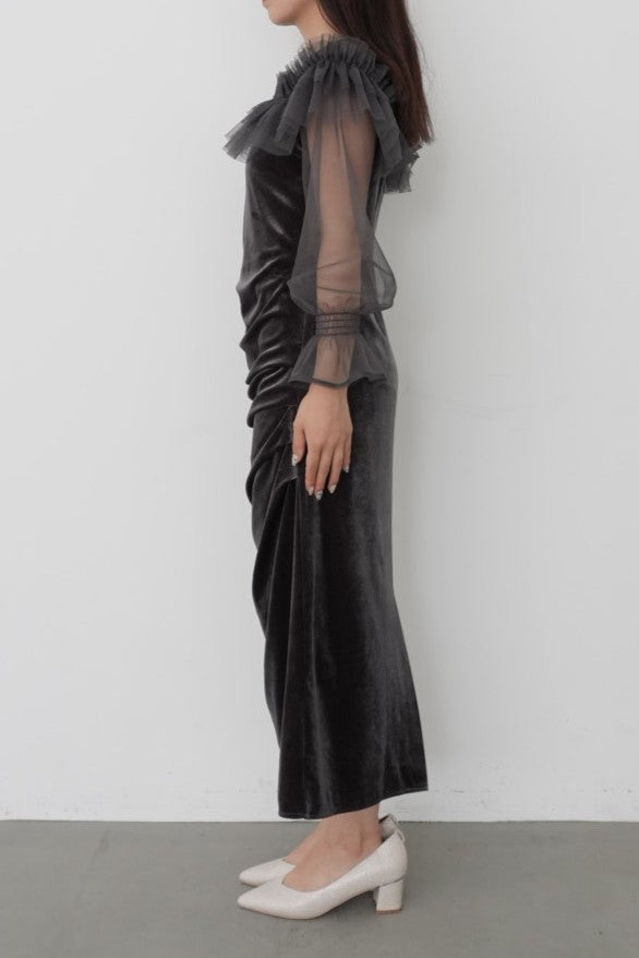 model:159cm size:S color:ブルーグレー