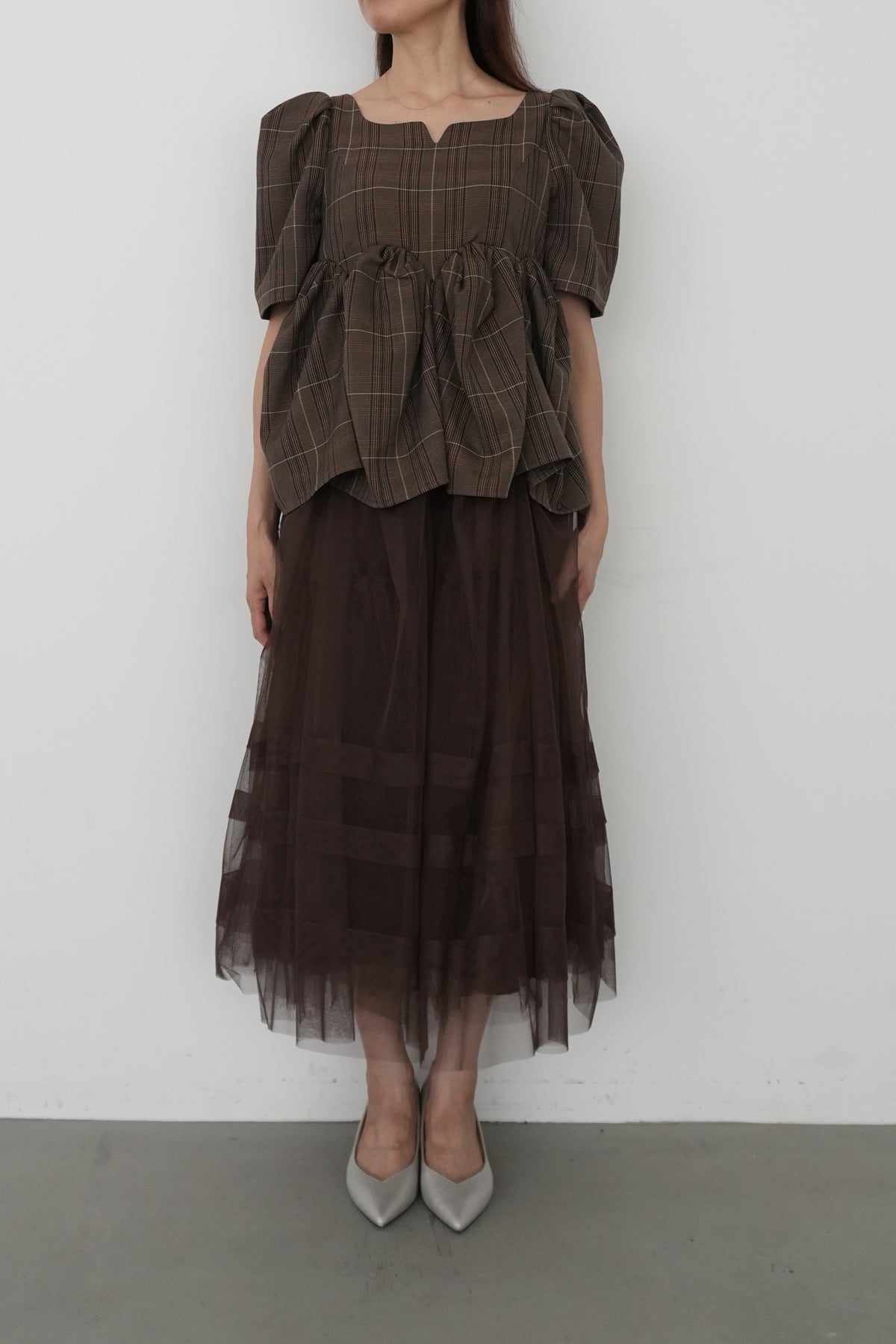 model:164cm size:L color:ブラウン