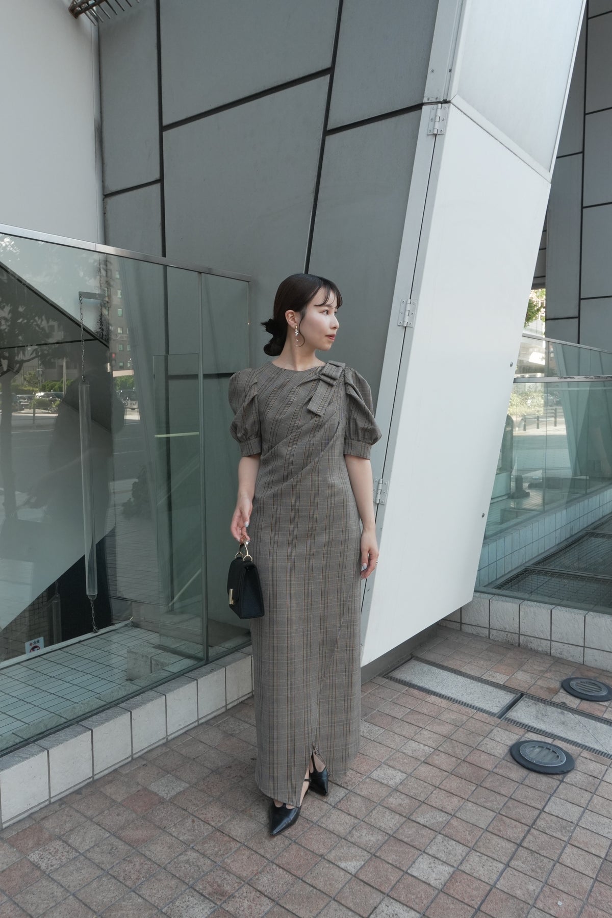model:159cm color:ベージュ