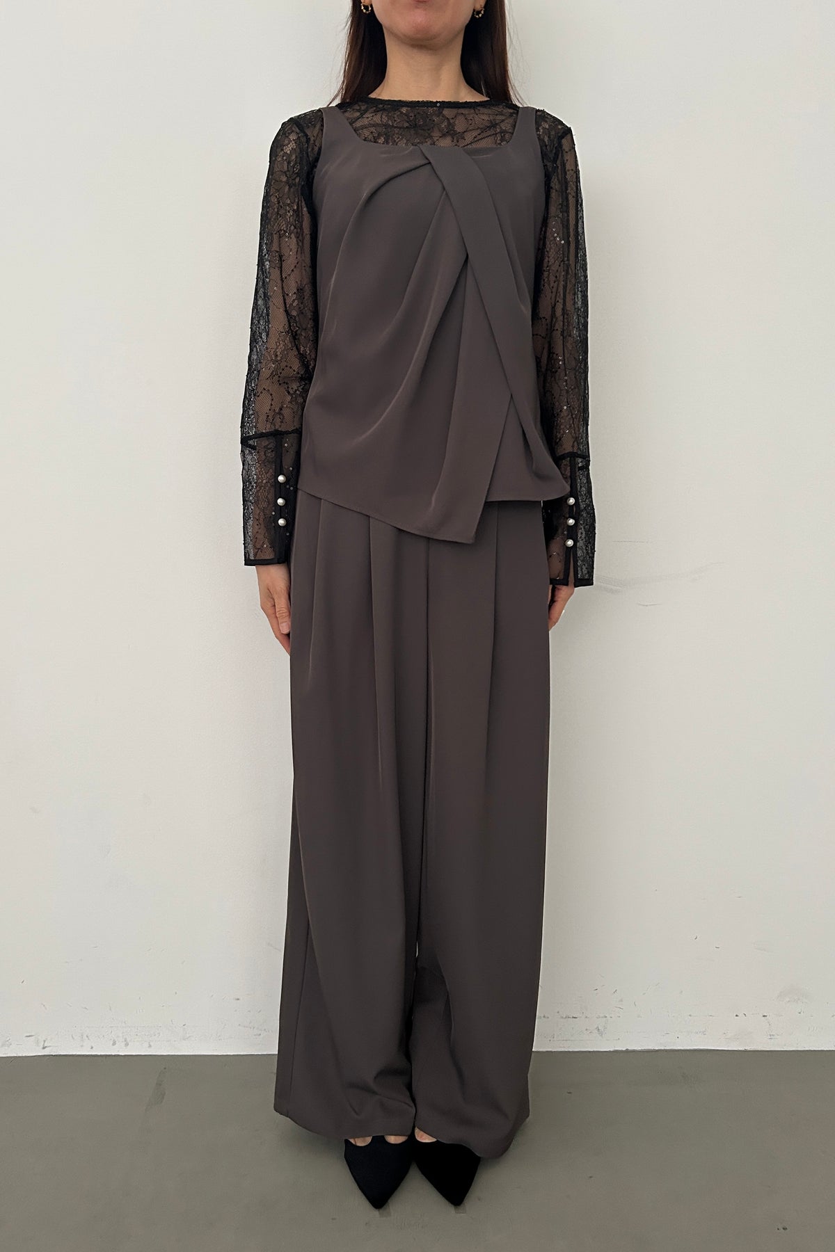 model:164cm size:M color:ブラウン