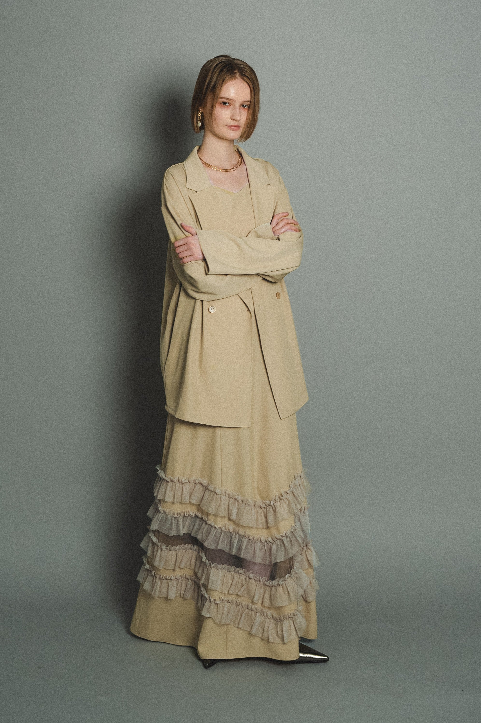 934 Transparent hem setup dress