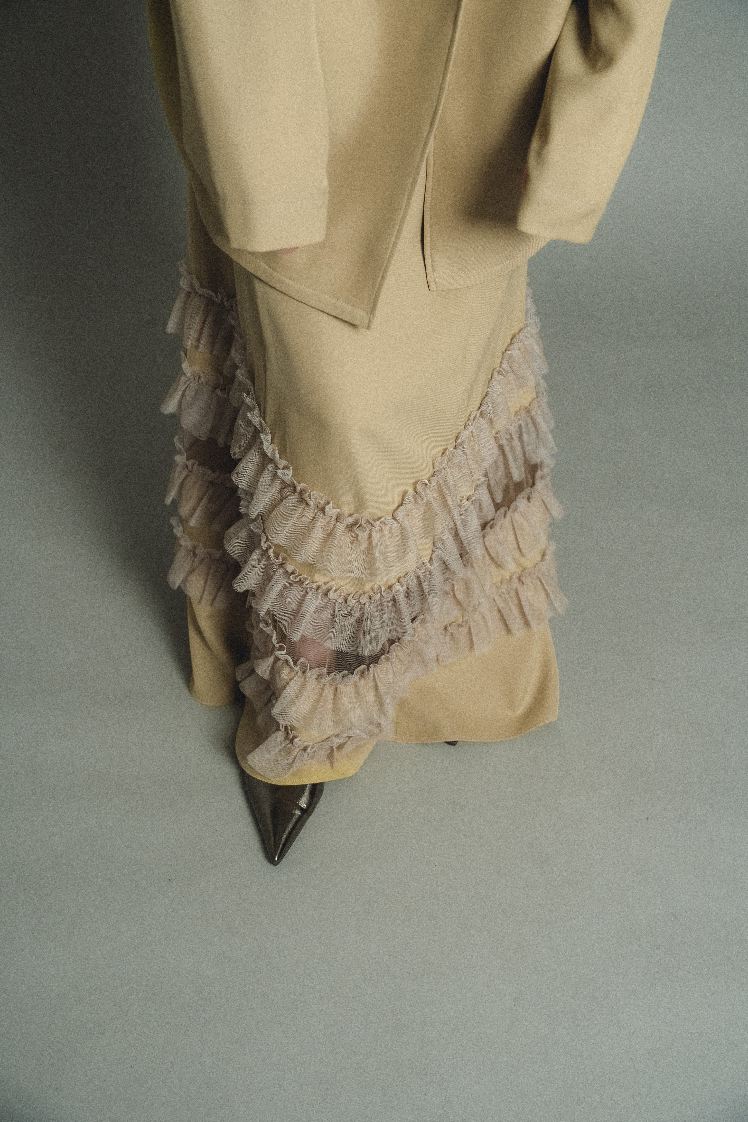 934 Transparent hem setup dress