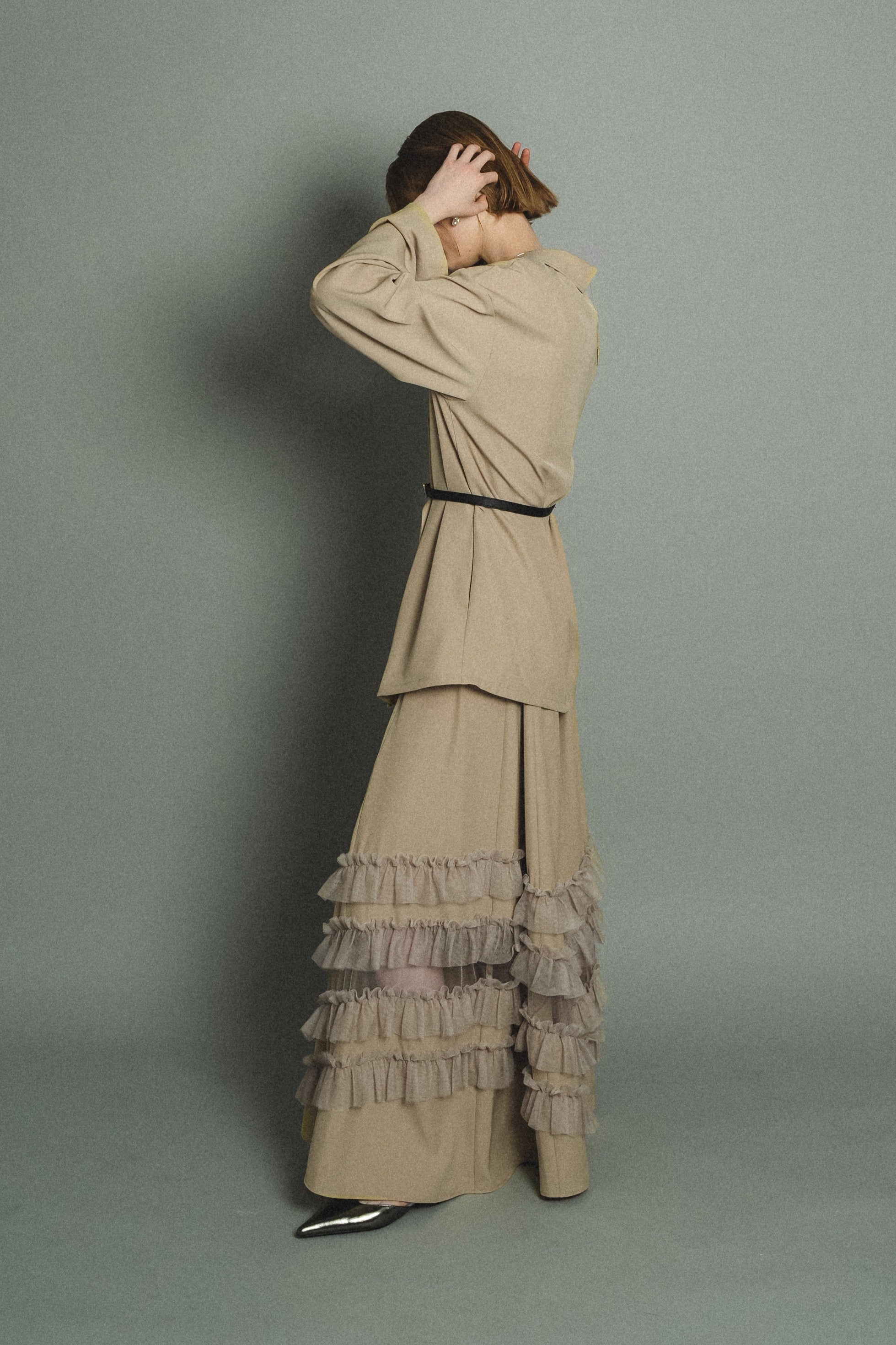 934 Transparent hem setup dress