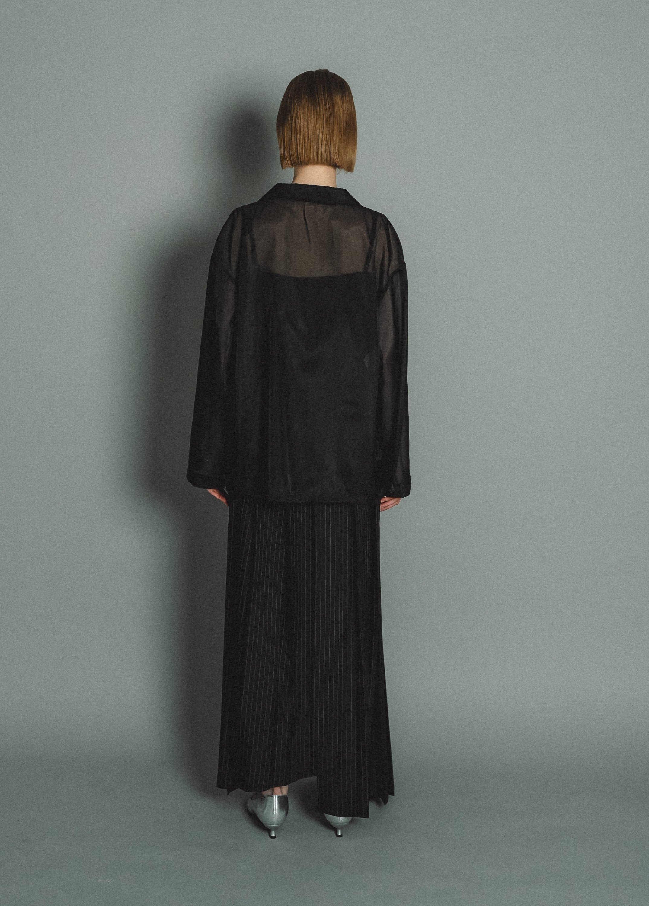 989 Pleats skirt sheer jk set up