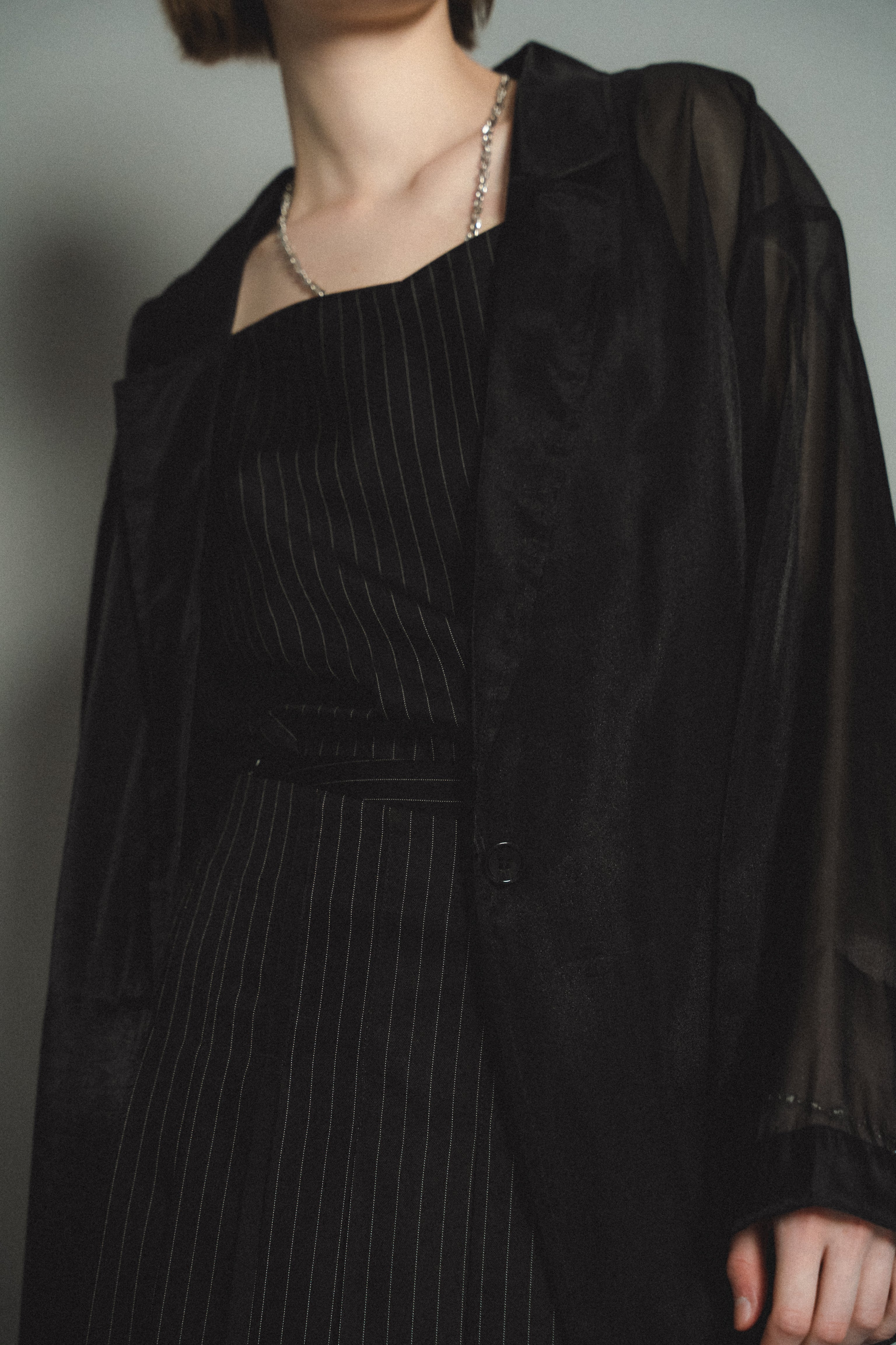 989 Pleats skirt sheer jk set up