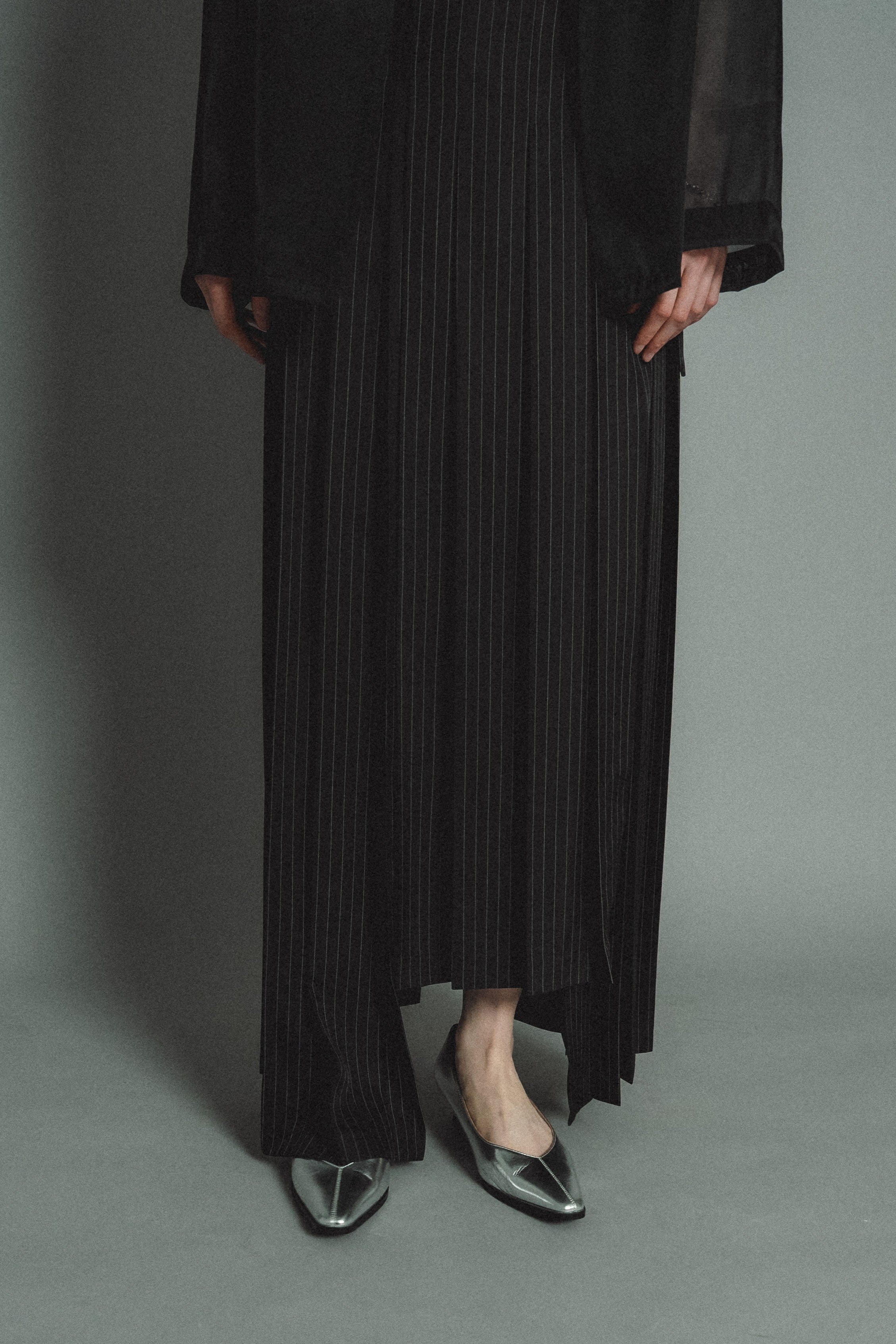 989 Pleats skirt sheer jk set up