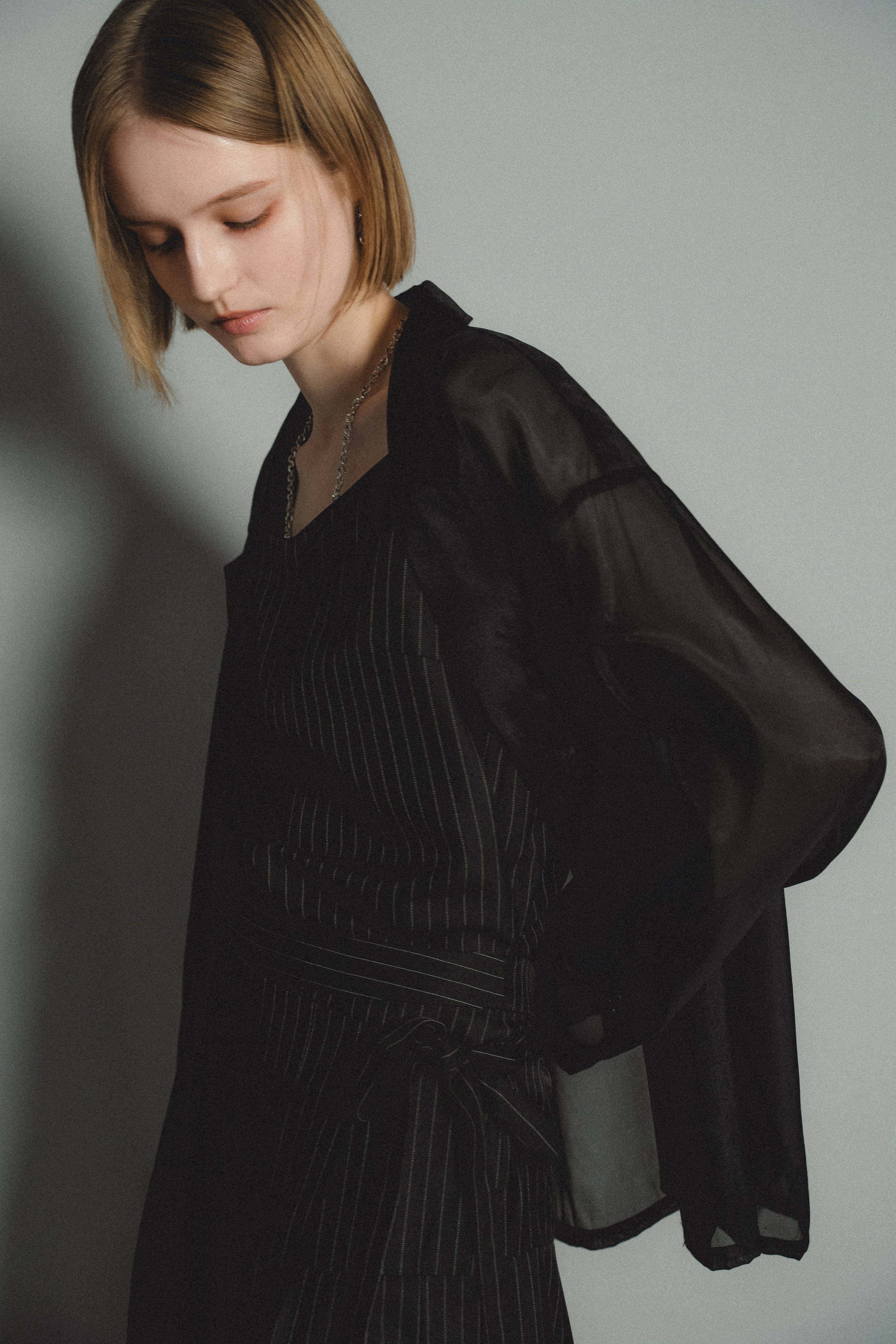 989 Pleats skirt sheer jk set up
