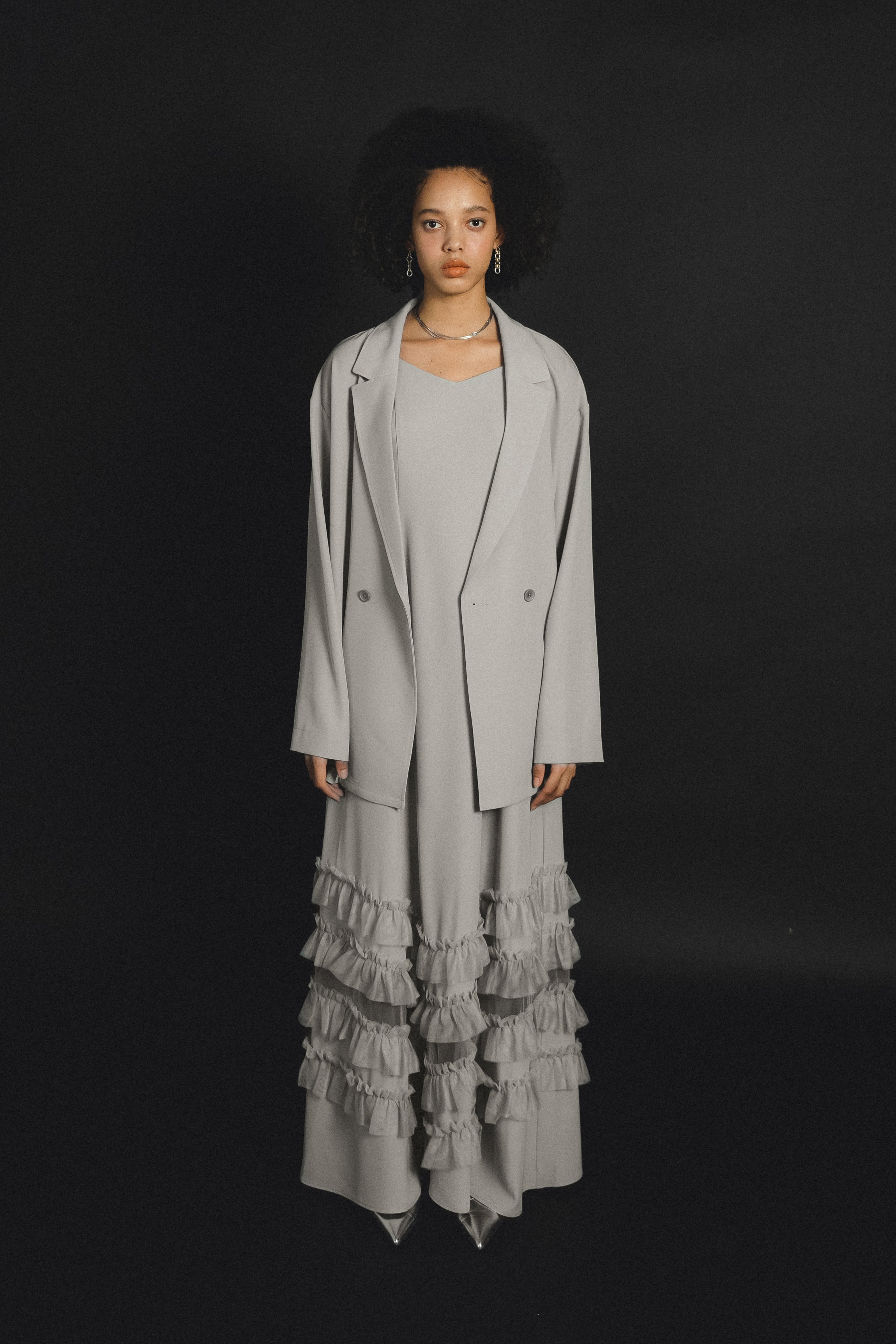 934 Transparent hem setup dress