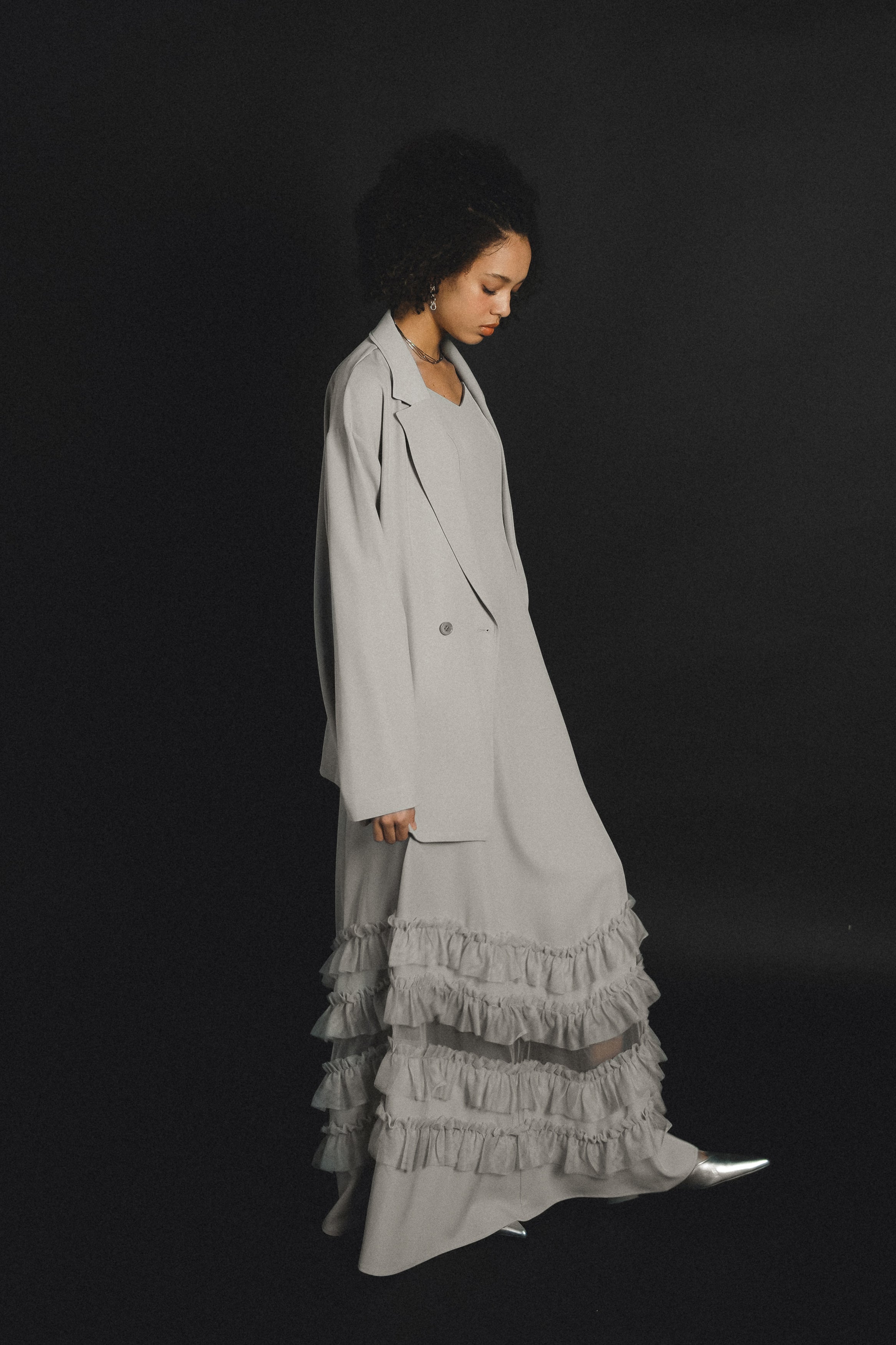 934 Transparent hem setup dress