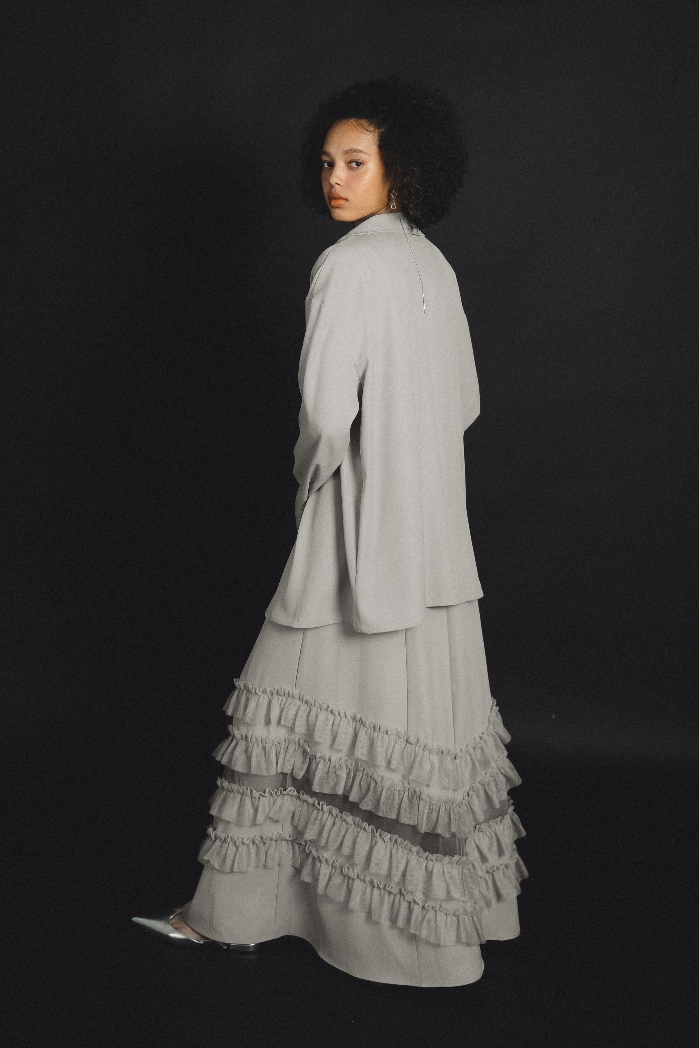 934 Transparent hem setup dress