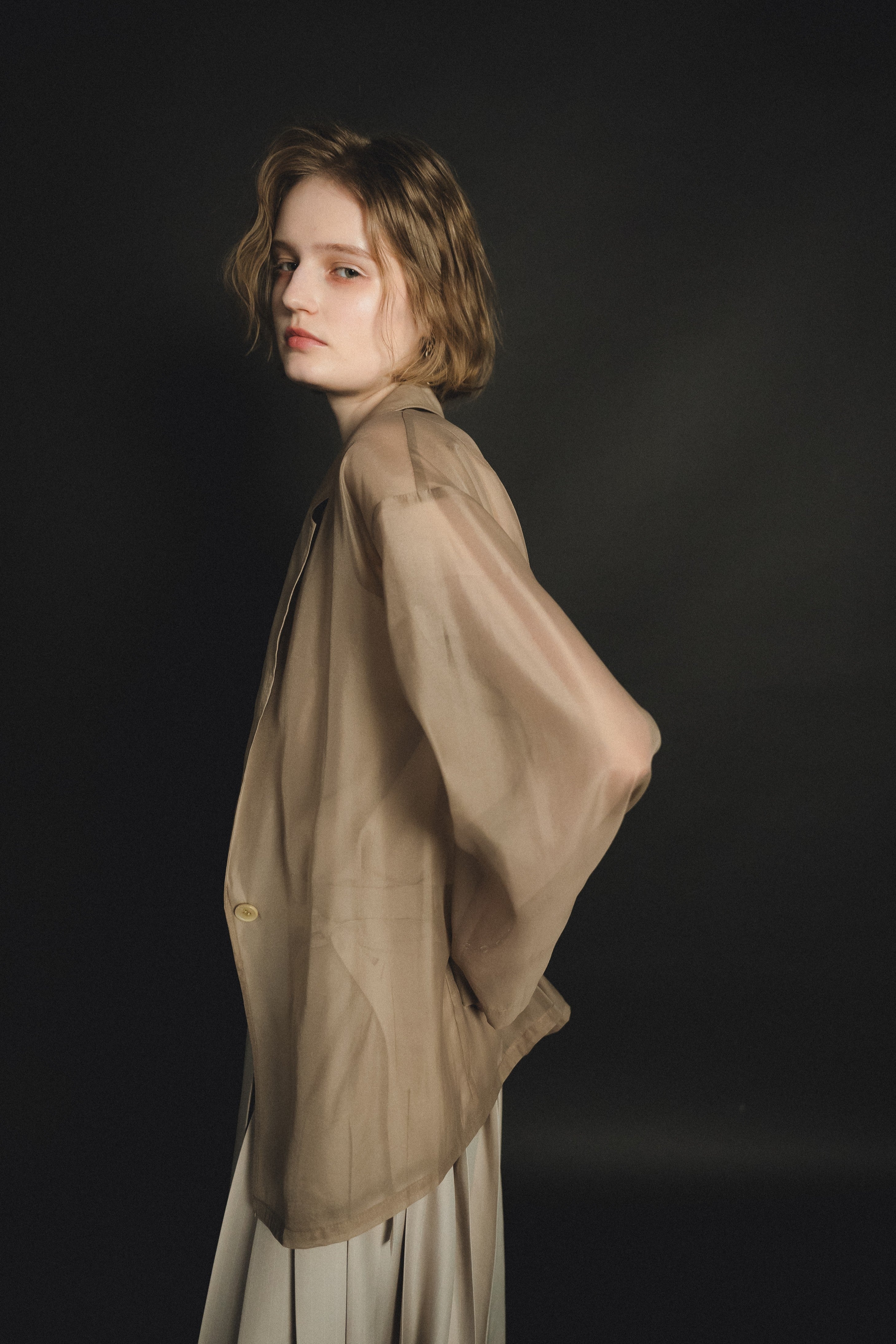 989 Pleats skirt sheer jk set up