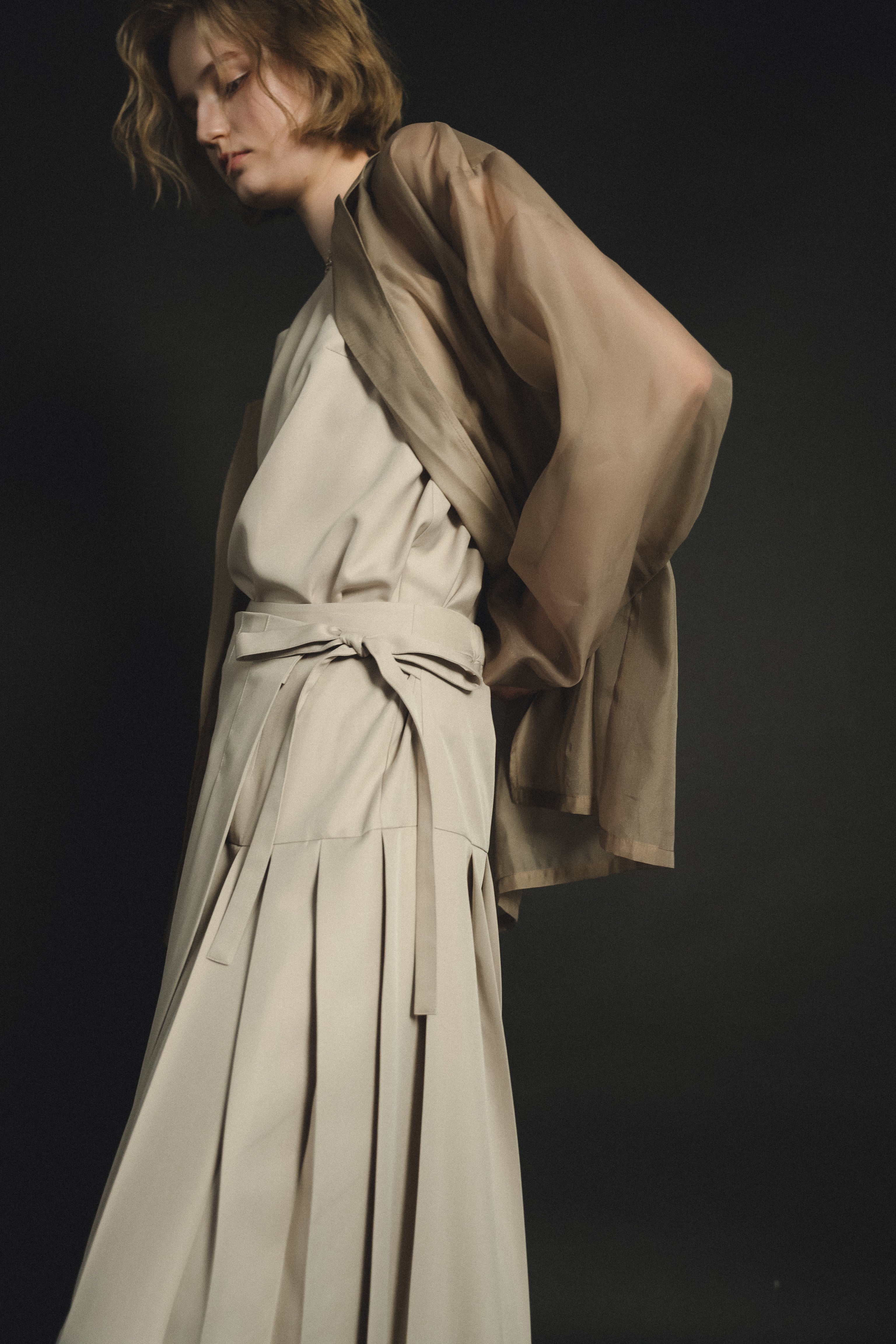 989 Pleats skirt sheer jk set up