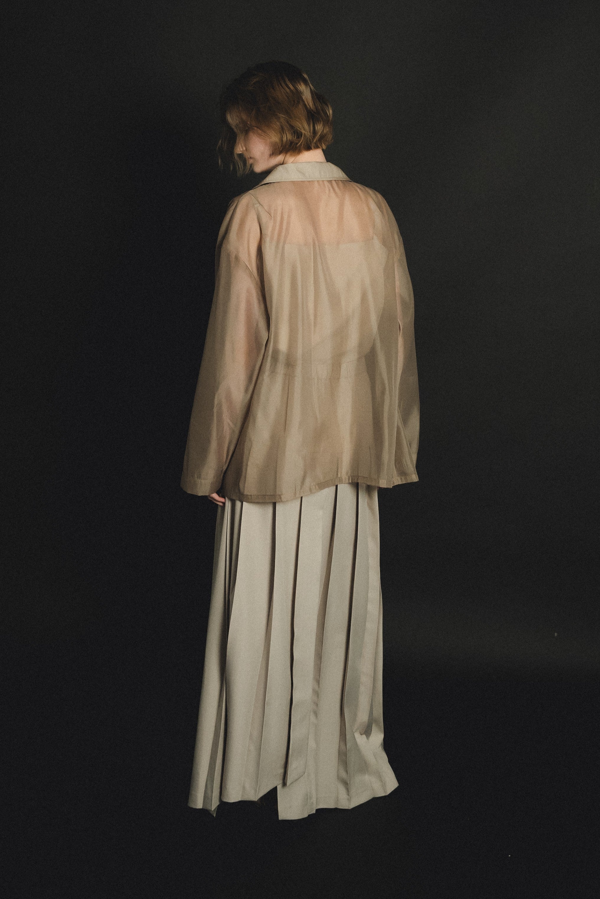 989 Pleats skirt sheer jk set up