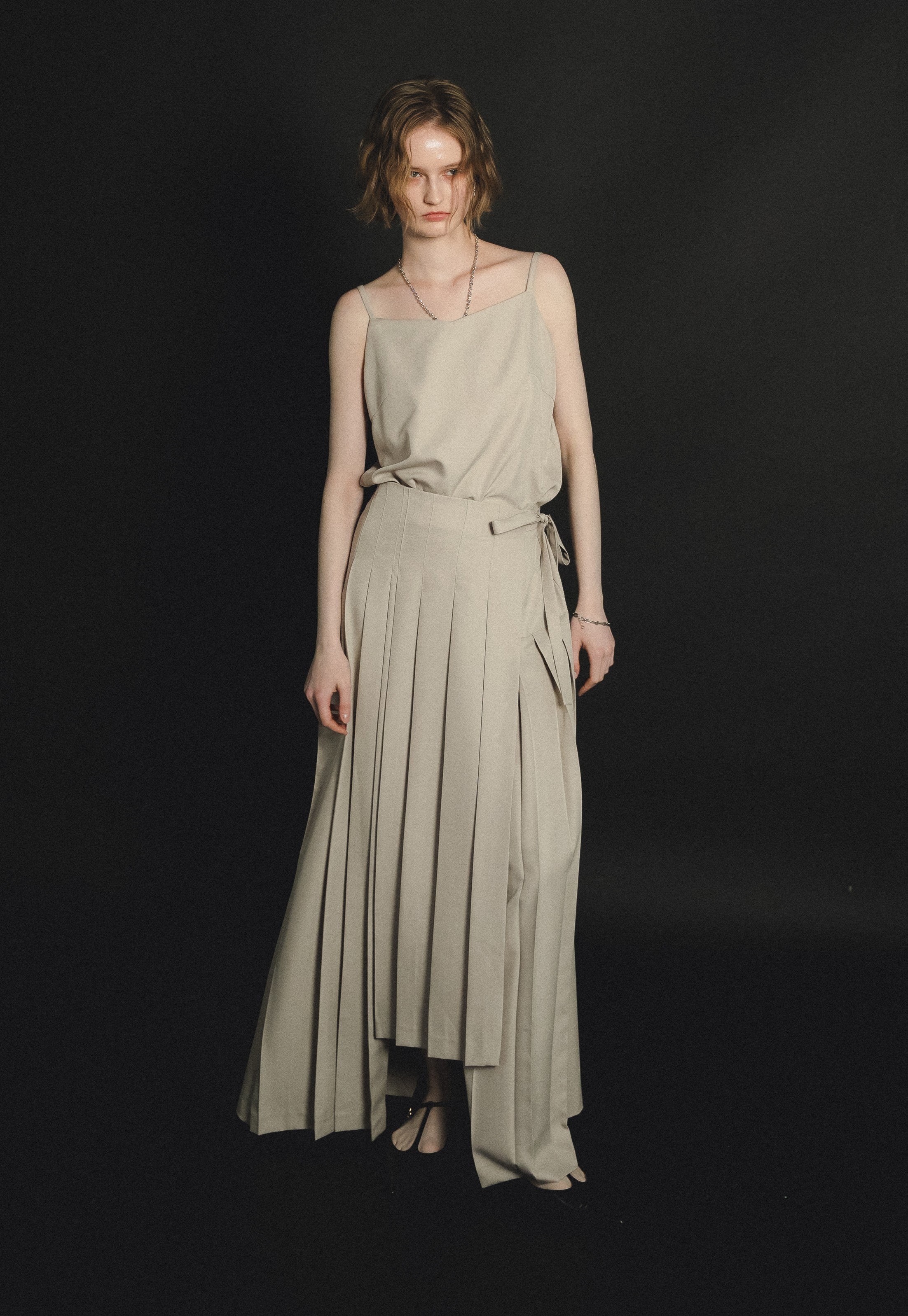 989 Pleats skirt sheer jk set up