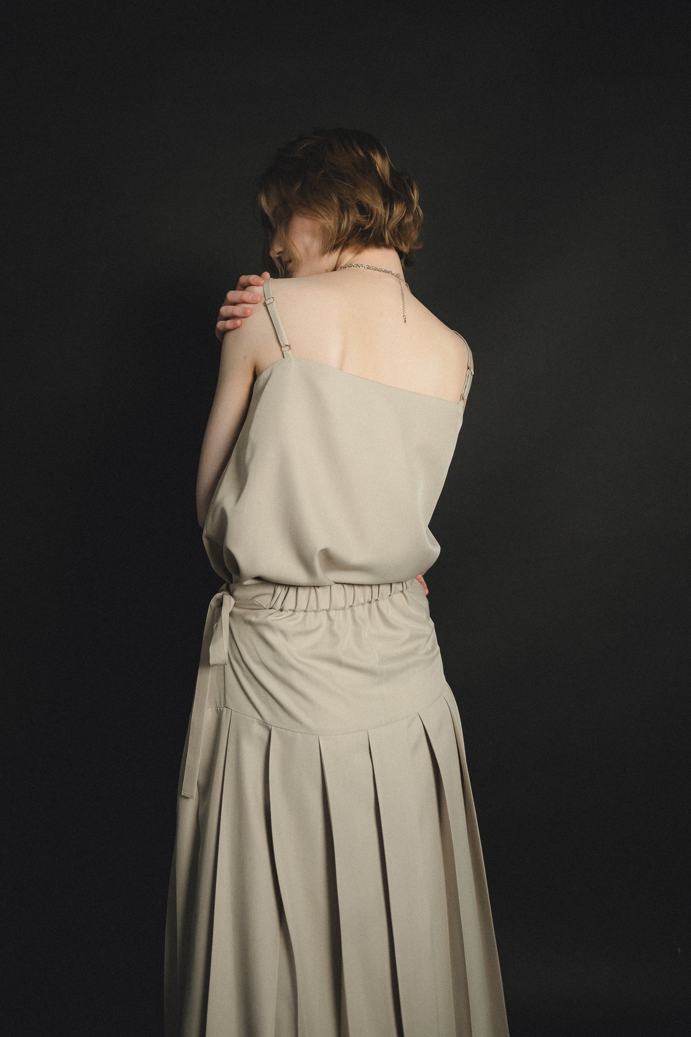 989 Pleats skirt sheer jk set up