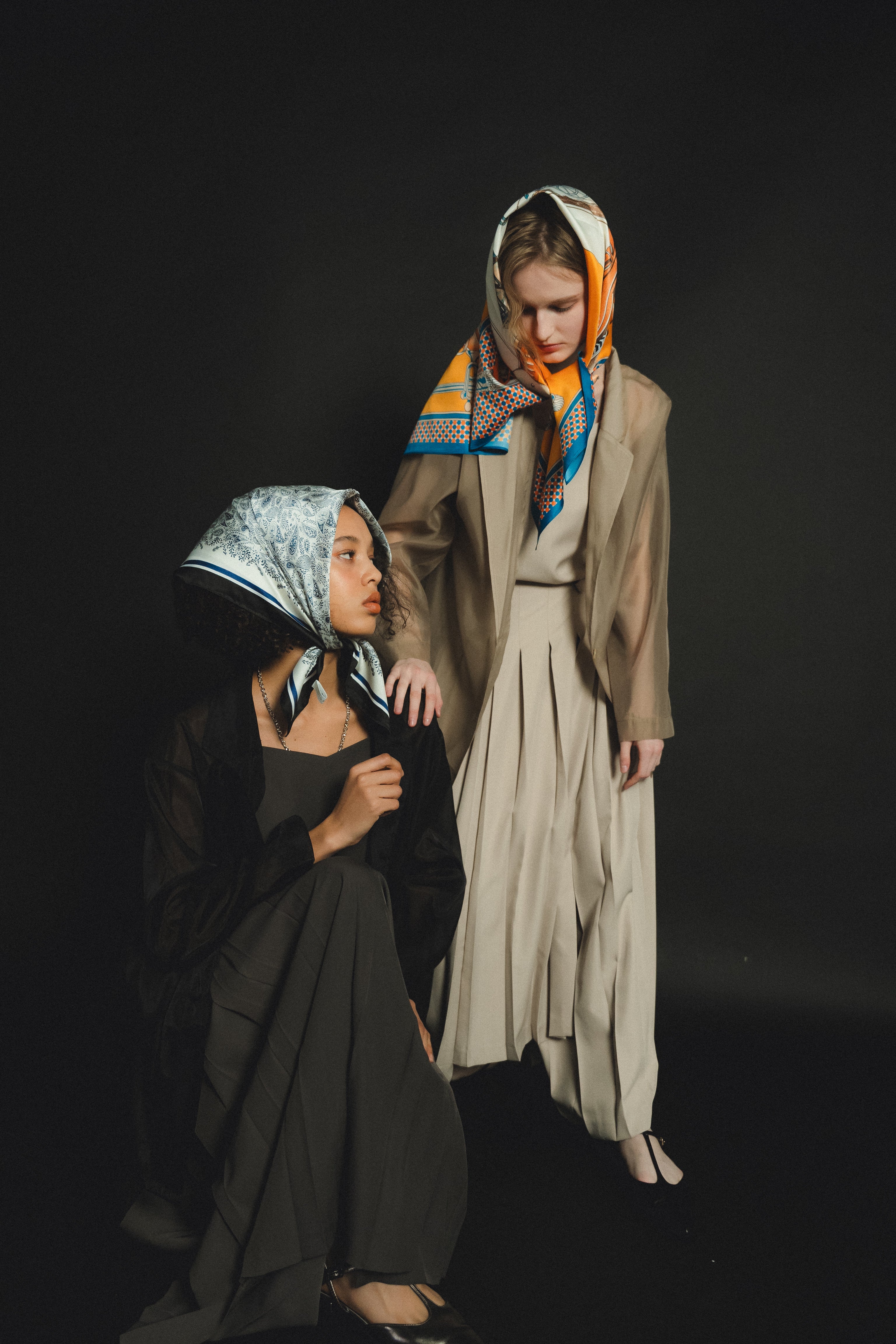 989 Pleats skirt sheer jk set up