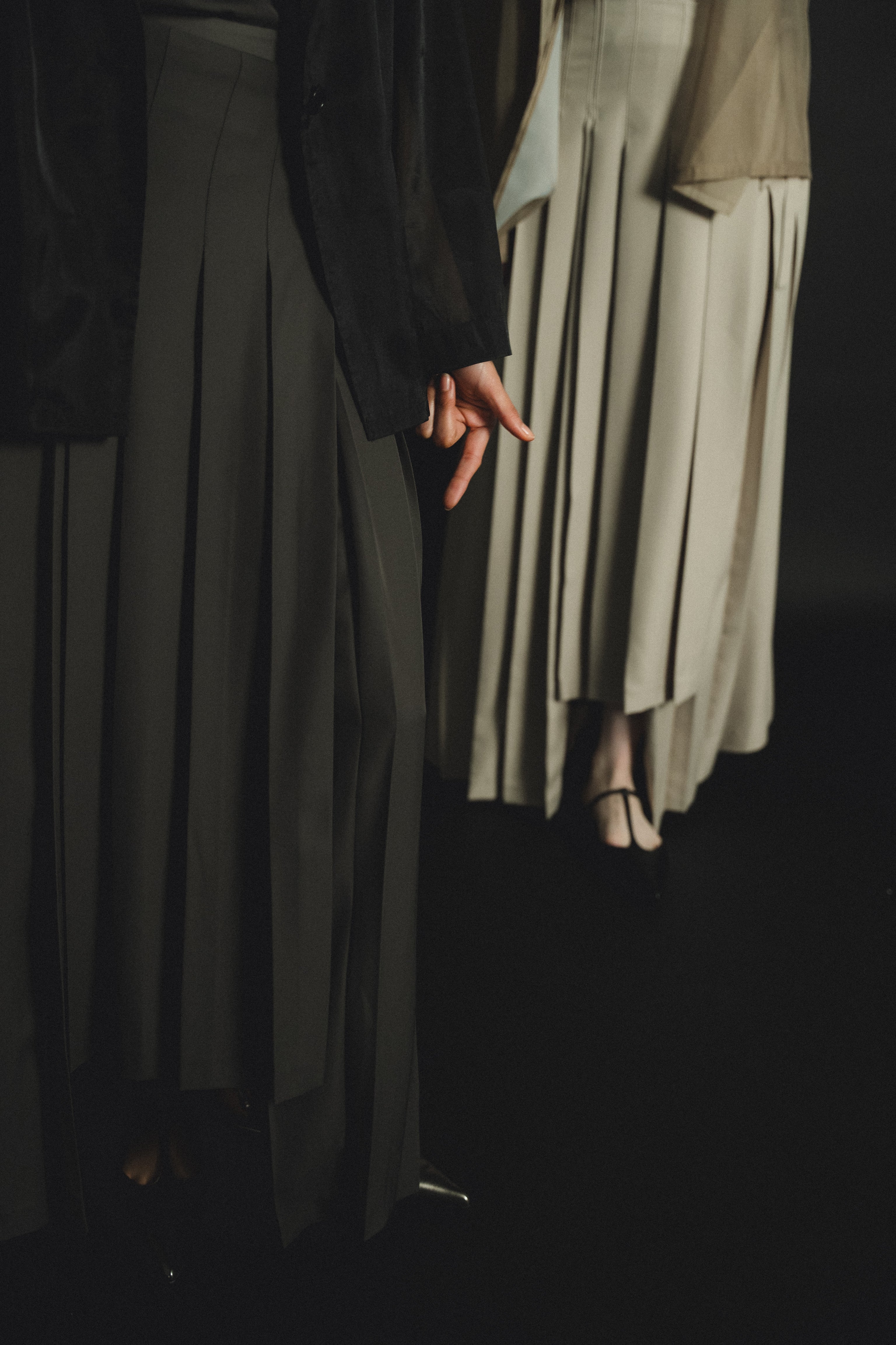 989 Pleats skirt sheer jk set up