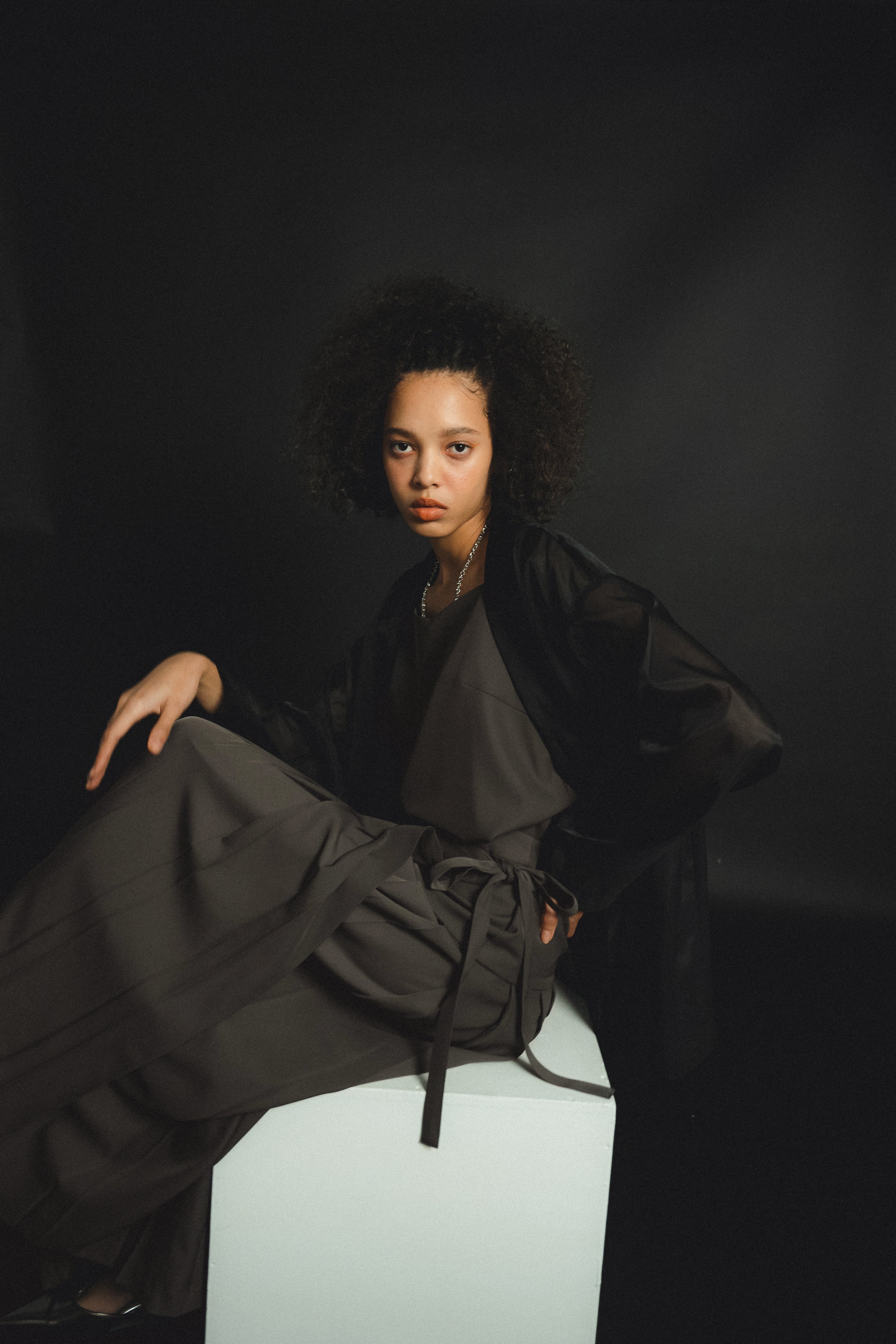 989 Pleats skirt sheer jk set up